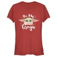 thumbnail image 1 of Junior's Star Wars: The Mandalorian Valentine's Day The Child Be My Grogu Graphic Tee Red X Large, 1 of 3