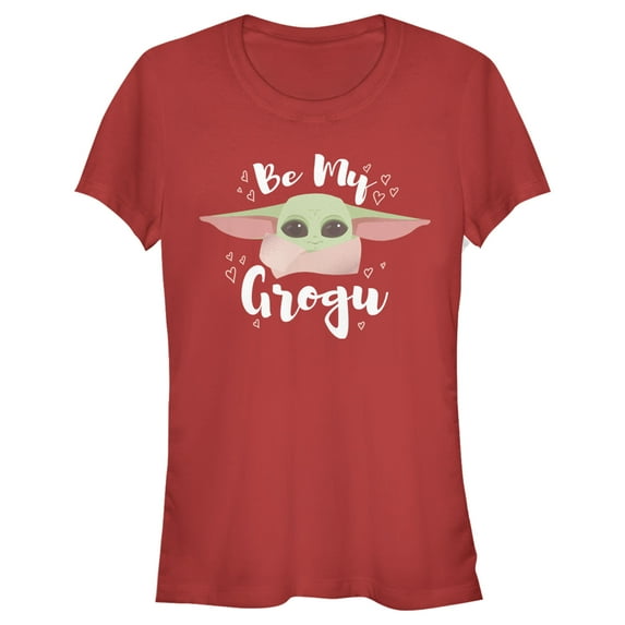 Junior's Star Wars: The Mandalorian Valentine's Day The Child Be My Grogu Graphic Tee Red X Large