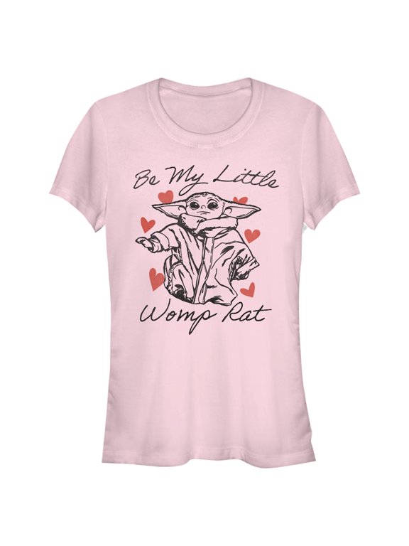 Junior's Star Wars: The Mandalorian Valentine's Day The Child Be My Womp Rat Graphic Tee Light Pink Small