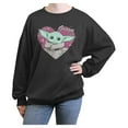 thumbnail image 1 of Junior's Star Wars: The Mandalorian Valentine's Day The Child Heart Portrait  Sweatshirt, 1 of 3