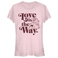 thumbnail image 1 of Junior's Star Wars: The Mandalorian Valentine's Day The Child Love is the Way  Graphic Tee Light Pink Large, 1 of 3