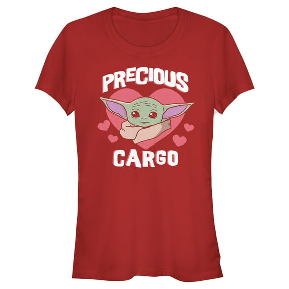 Junior's Star Wars: The Mandalorian Valentine's Day The Child Precious Cargo  Graphic Tee Red 2X Large