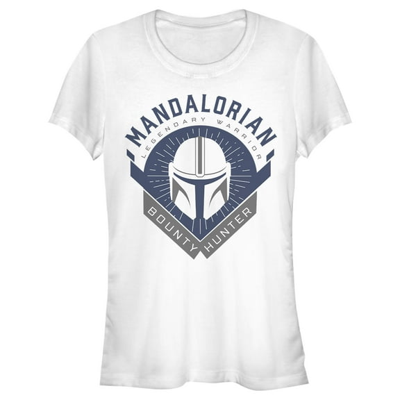 Junior's Star Wars: The Mandalorian Warrior Emblem  Graphic Tee White X Large