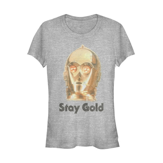 Junior's Star Wars: The Rise of Skywalker C-3PO Stay Gold Graphic Tee Athletic Heather Small