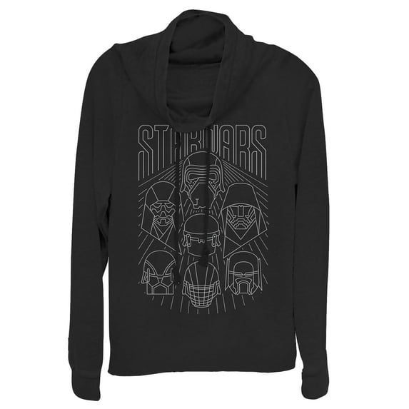 Junior's Star Wars: The Rise of Skywalker Dark Side Streak Cowl Neck Sweatshirt Black X Large