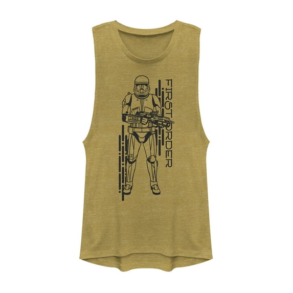 Junior's Star Wars: The Rise of Skywalker First Order Sith Trooper Festival Muscle Graphic Tee Gold Heather 2X Large