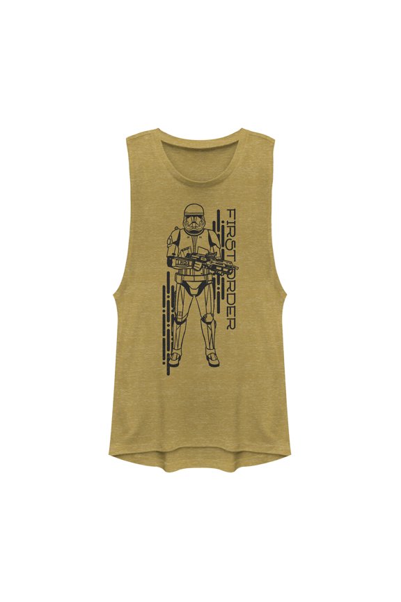 Junior's Star Wars: The Rise of Skywalker First Order Sith Trooper  Festival Muscle Graphic Tee Gold Heather Small
