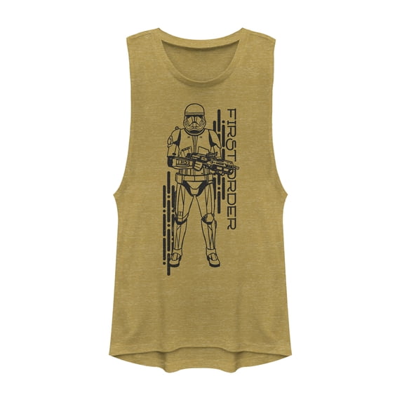 Junior's Star Wars: The Rise of Skywalker First Order Sith Trooper Festival Muscle Graphic Tee Gold Heather X Large