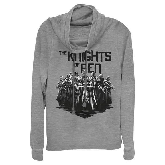 Junior's Star Wars: The Rise of Skywalker Knight Army  Cowl Neck Sweatshirt Gray Heather 2X Large