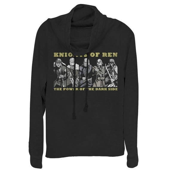 Junior's Star Wars: The Rise of Skywalker Knights of Ren Power  Cowl Neck Sweatshirt Black Medium