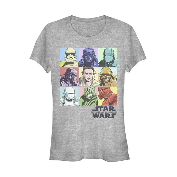 Junior's Star Wars: The Rise of Skywalker Pastel Character Bingo Graphic Tee Athletic Heather Small