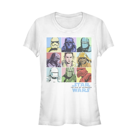 Junior's Star Wars: The Rise of Skywalker Pastel Character Box  Graphic Tee White X Large