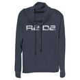 thumbnail image 1 of Junior's Star Wars: The Rise of Skywalker R2-D2 Text  Cowl Neck Sweatshirt Navy Blue X Small, 1 of 3