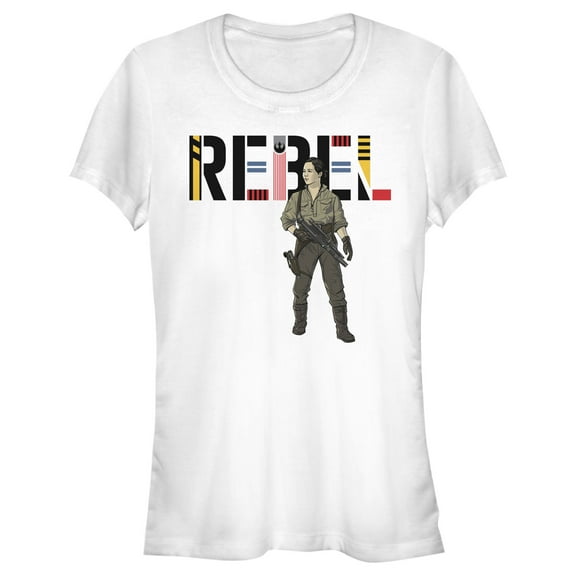 Junior's Star Wars: The Rise of Skywalker Rebel Rose Graphic Tee White X Large