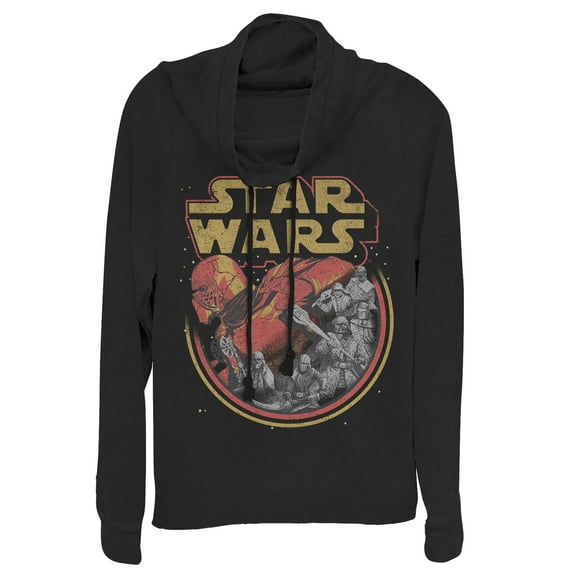 Junior's Star Wars: The Rise of Skywalker Retro Knights of Ren  Cowl Neck Sweatshirt Black 2X Large