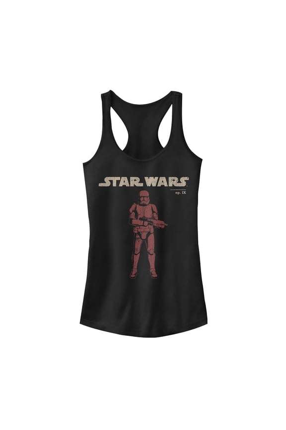 Junior's Star Wars: The Rise of Skywalker Retro Sith Trooper Racerback Tank Top Black Large