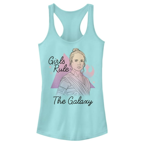 Junior's Star Wars: The Rise of Skywalker Rey Girls Rule Racerback Tank Top Cancun Medium