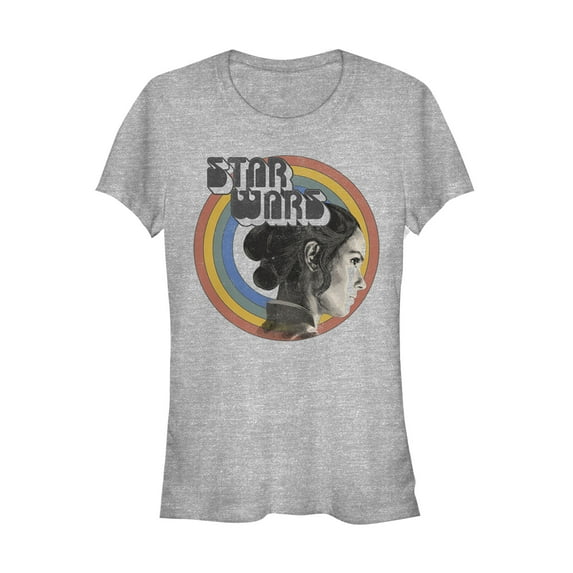 Junior's Star Wars: The Rise of Skywalker Rey Vintage Rainbow  Graphic Tee Athletic Heather Medium