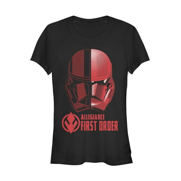 Junior's Star Wars: The Rise of Skywalker Sith Trooper Dual Helmet  Graphic Tee Black Large