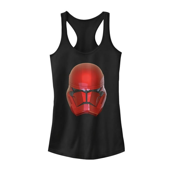 Junior's Star Wars: The Rise of Skywalker Sith Trooper Helmet  Racerback Tank Top Black Medium
