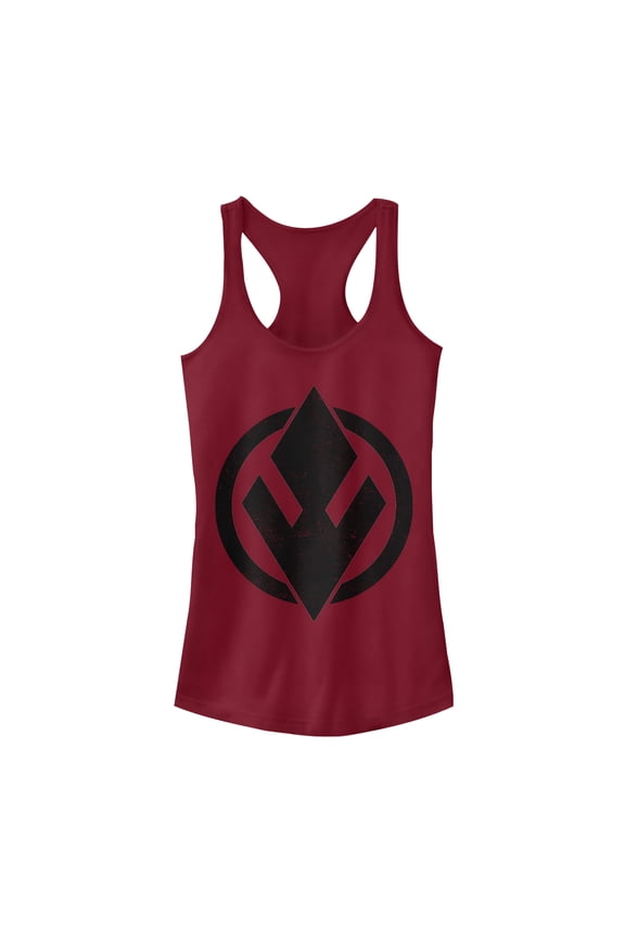 Junior's Star Wars: The Rise of Skywalker Sith Trooper Logo Racerback Tank Top Scarlet Medium