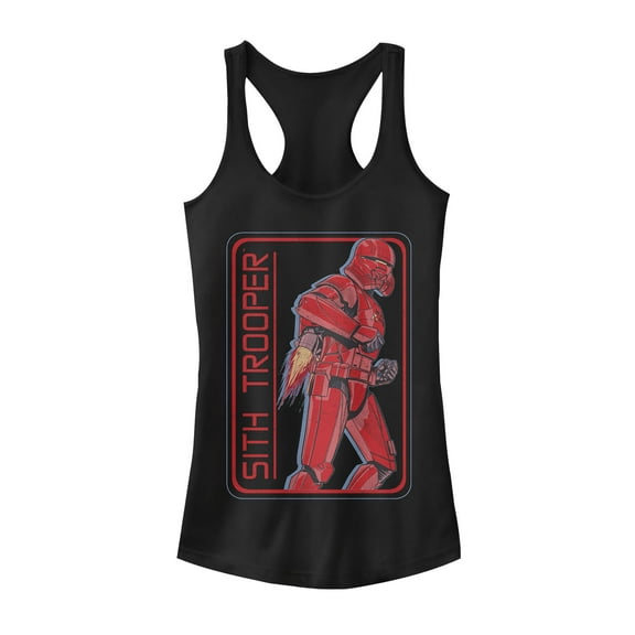 Junior's Star Wars: The Rise of Skywalker Sith Trooper Rocket  Racerback Tank Top Black Small