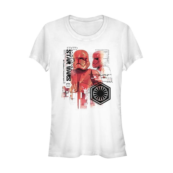 Junior's Star Wars: The Rise of Skywalker Sith Trooper Schematic Detail  Graphic Tee White Medium