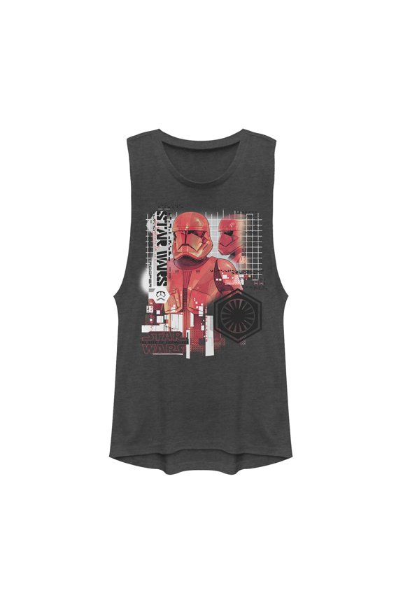 Junior's Star Wars: The Rise of Skywalker Sith Trooper Schematic Villain  Festival Muscle Graphic Tee Charcoal Small