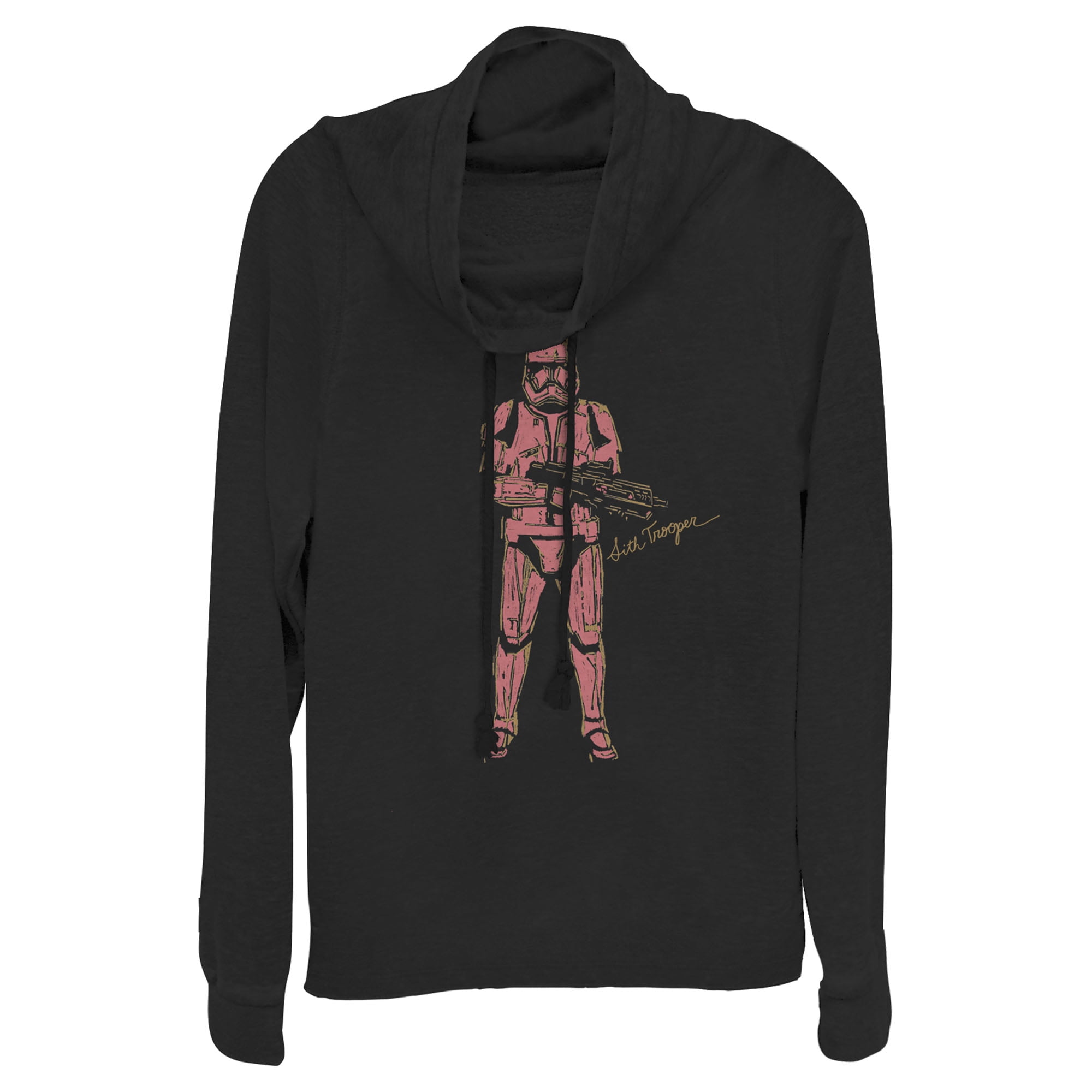 Junior s Star Wars The Rise of Skywalker Stormtrooper Reflection Cowl Neck Sweatshirt Black Large Walmart