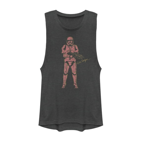 Junior's Star Wars: The Rise of Skywalker Sith Trooper Villain  Festival Muscle Graphic Tee Charcoal X Large