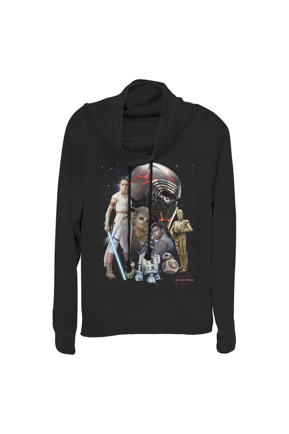 Junior's Star Wars: The Rise of Skywalker Sith Villain Trooper  Cowl Neck Sweatshirt Black 3X Large