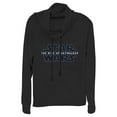 thumbnail image 1 of Junior's Star Wars: The Rise of Skywalker Starry Logo  Cowl Neck Sweatshirt Black Small, 1 of 3