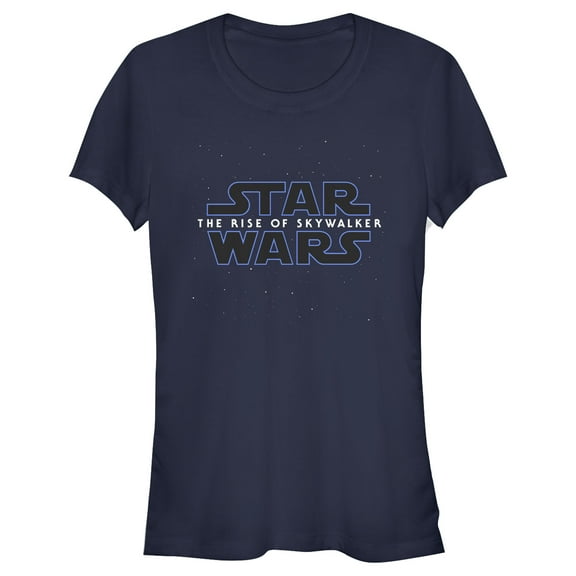 Junior's Star Wars: The Rise of Skywalker Starry Logo  Graphic Tee Navy Blue Large