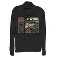 thumbnail image 1 of Junior's Star Wars: The Rise of Skywalker X-Wing Schematic Frame  Cowl Neck Sweatshirt Black X Small, 1 of 3