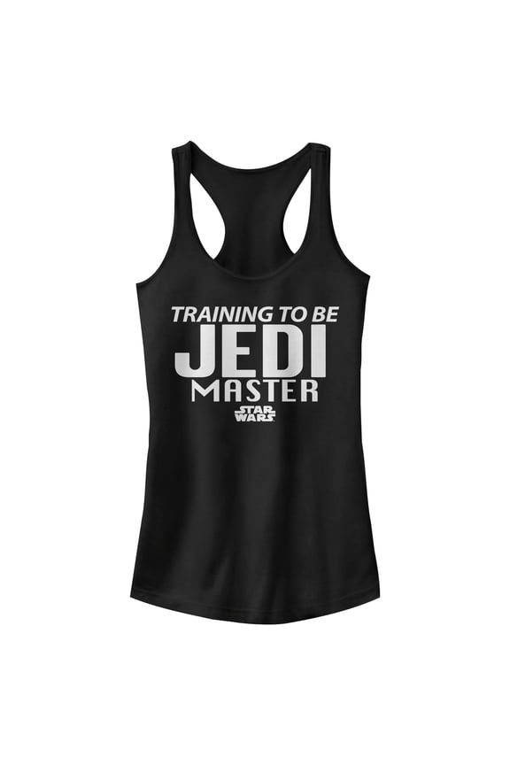 Junior's Star Wars Training to Be a Jedi Master Racerback Tank Top Black Small