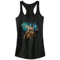 thumbnail image 1 of Junior's Star Wars Tree Village Wicket Ewok Racerback Tank Top Black 2X Large, 1 of 4