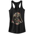 thumbnail image 1 of Junior's Star Wars Tropical Print Darth Vader Helmet  Racerback Tank Top Black 2X Large, 1 of 4