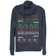 thumbnail image 1 of Junior's Star Wars Ugly Christmas Boba Fett  Cowl Neck Sweatshirt Navy Blue X Large, 1 of 3
