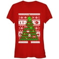 thumbnail image 1 of Junior's Star Wars Ugly Christmas Tree Graphic Tee Red Small, 1 of 2