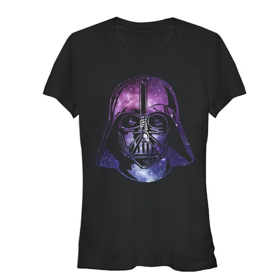 Junior's Star Wars Vader Space Helmet  Graphic Tee Black 2X Large