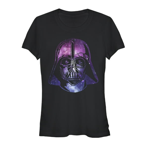 Junior's Star Wars Vader Space Helmet Graphic Tee Black Medium
