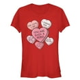 thumbnail image 1 of Junior's Star Wars Valentine Galactic Candy Hearts Graphic Tee Red Small, 1 of 2