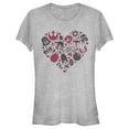 thumbnail image 1 of Junior's Star Wars Valentine's Day Heart Icons Graphic Tee Athletic Heather 2X Large, 1 of 3