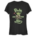 thumbnail image 1 of Junior's Star Wars Valentine's Day Yoda One for Me Black  Graphic Tee Black Large, 1 of 3