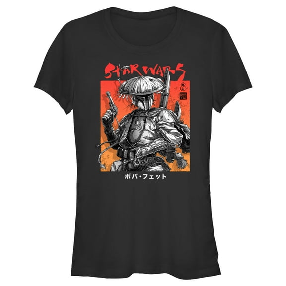 Junior's Star Wars: Visions Anime Boba Fett  Graphic Tee Black Small