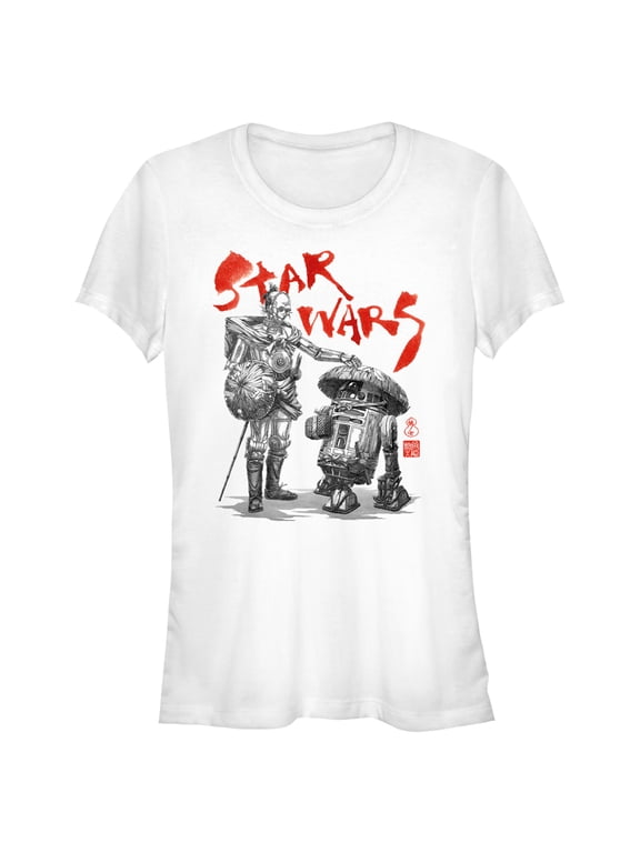 Junior's Star Wars: Visions Anime Droids Graphic Tee White Small
