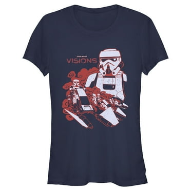 Junior's Star Wars: Visions Stormtroopers in Action  Graphic Tee Navy Blue Small