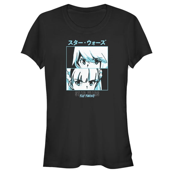 Junior's Star Wars: Visions The Twins Faces Graphic Tee Black Small