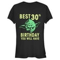 thumbnail image 1 of Junior's Star Wars Yoda Best 30th Birthday You Will Have Stencil  Graphic Tee Black X Large, 1 of 2