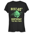 thumbnail image 1 of Junior's Star Wars Yoda Best 40th Birthday You Will Have Stencil  Graphic Tee Black Large, 1 of 2